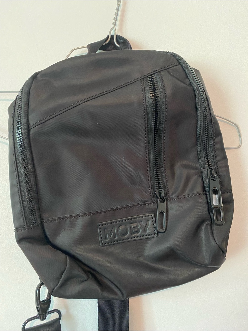 MOBY Black Women's Baby Bag with Multiple Zip Compartments